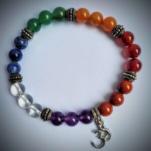 Chakra Bead Bracelet with Ohm Charm 8mm Bracelet Wexford (1)