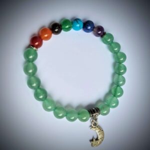 Green Aventurine Chakra Bracelet with Crescent Moon Charm 8mm Wexford (1)