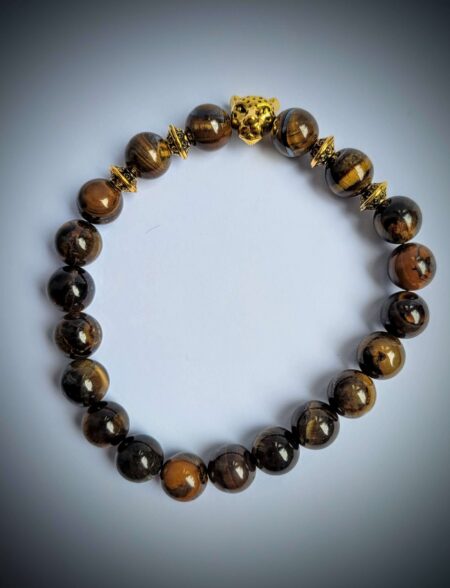 Tiger's Eye With Cheetah Charm 8mm Wexford (1)