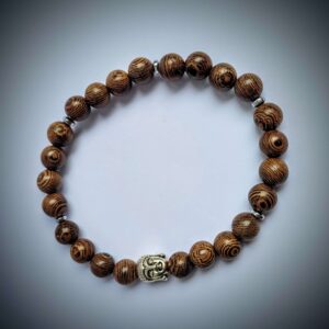 Wooden Mala Bead Bracelet with Buddha Charm 8mm Wexford (1)