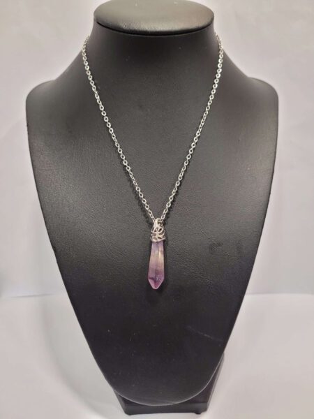 Amethyst Pointer Silver Top Pendant & Chain Wexford (1)