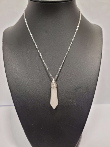 Clear Quartz Pointer Silver Top Pendant & Chain Wexford (1)