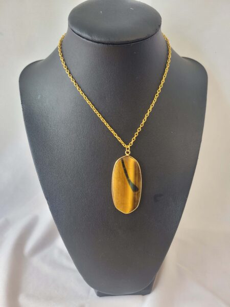 Tiger's Eye Gold-tone Pendant & Chain Wexford (1)